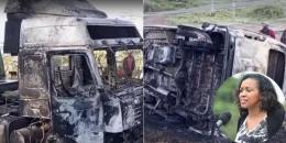 File image of burnt vehicles in the Kihoto area in Naivasha.